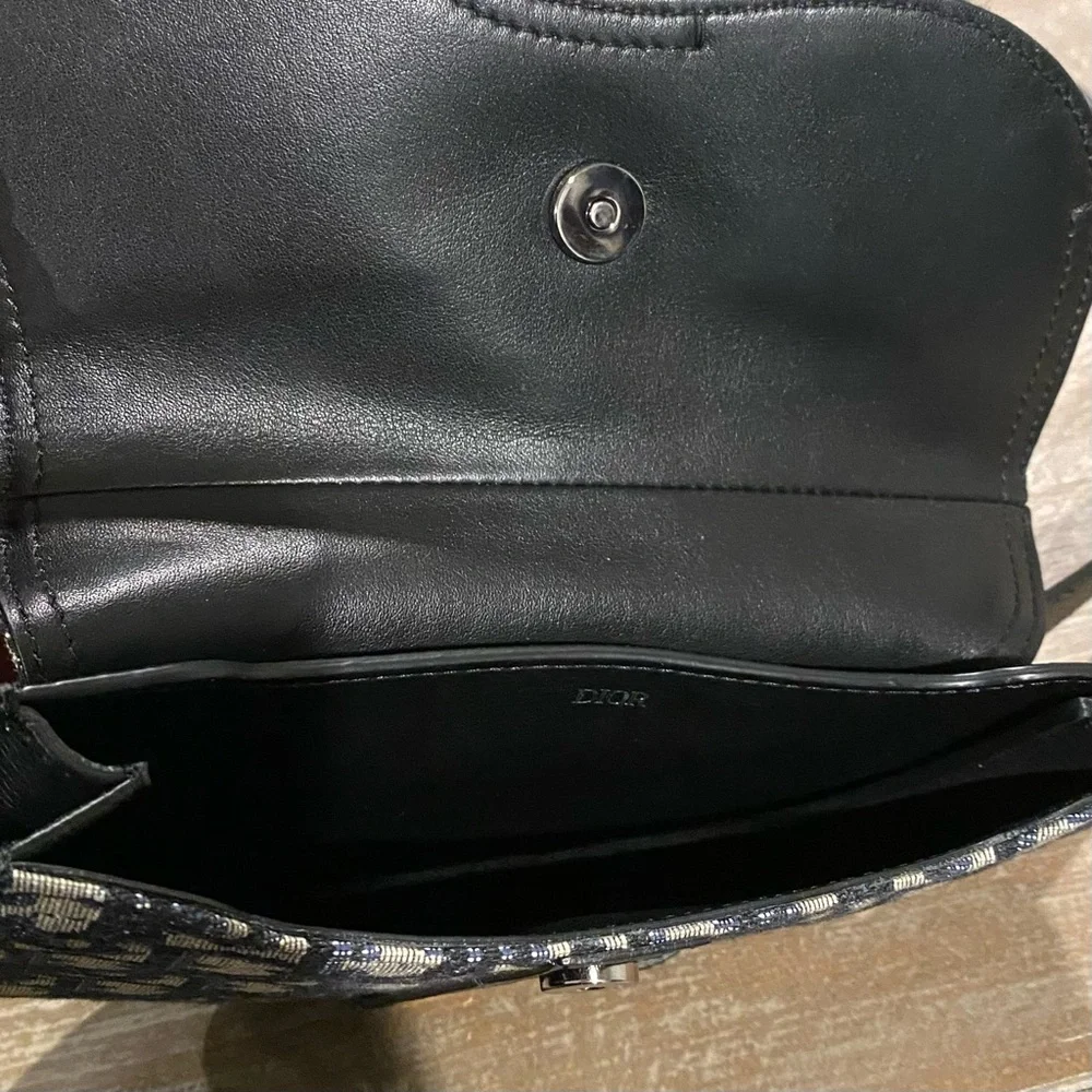 Christian Dior Homme Oblique Saddle Belt Bag Navy Trotter Black Leather - Picture 10 of 15